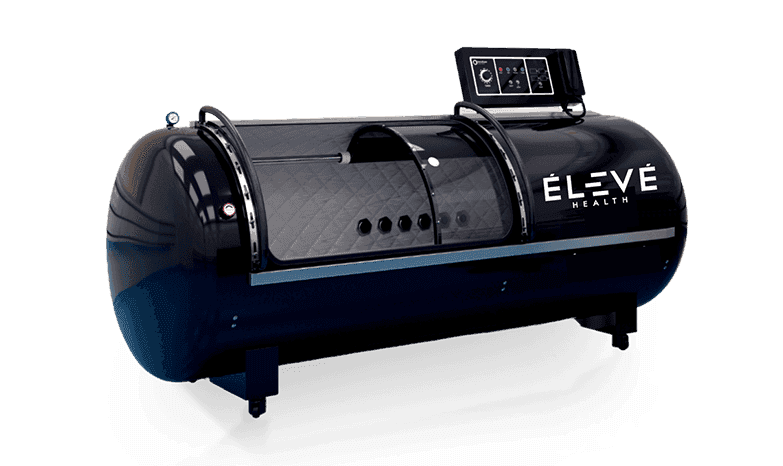 Eleve™ EH36H hard shell hyperbaric chamber — professional 1.5 ATA HBOT system with slide door entry, automatic pressure control, and wide viewing window